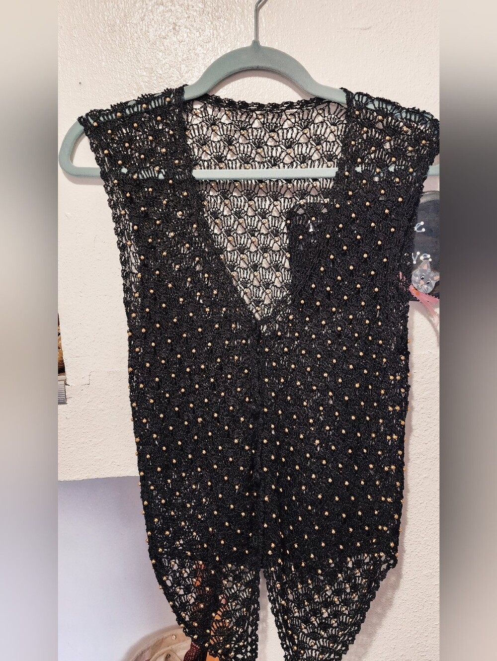 WOMEN'S CROCHET VEST - BLACK